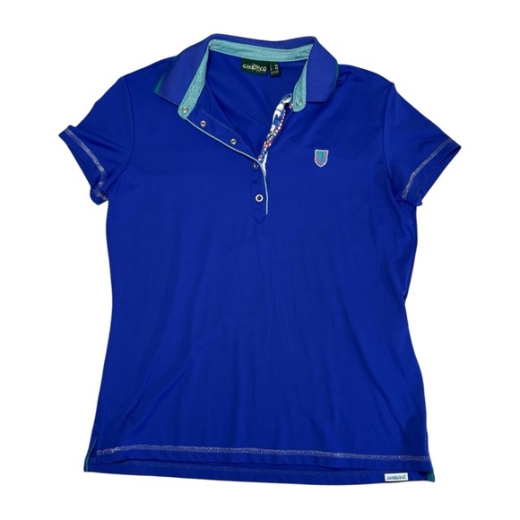 Chervo Tops - Chervo Sports Women's Short Sleeve Blue Polo Size 42